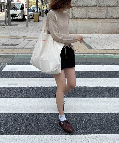 CANAL JEAN（キャナルジーン）の「CALL MY NAME　キャンバストートバッグ（トートバッグ・レディース・アイボリー/レッド/ネイビー・ONE SIZE）」の9枚目の写真