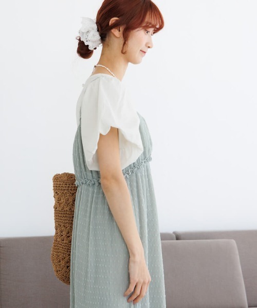 flower（フラワー）の「フェミニンパフブラウス4（シャツ/ブラウス・レディース・ブルー/ピンク/ホワイト・FREE）」の16枚目の写真