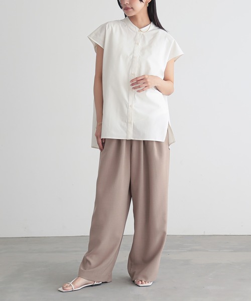 for/c(フォーシー)の「ドライフレンチスリーブブラウス【サスティナブル】(シャツ/ブラウス・レディース・ブラック/オフホワイト・M/L)」の13枚目の写真