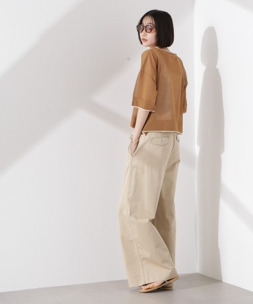 NANO universe（ナノユニバース）の「洗濯機洗可バイカラーシアーニット（ニット/セーター・レディース・ブラウン/ブラック/アイボリー・FREE）」の16枚目の写真