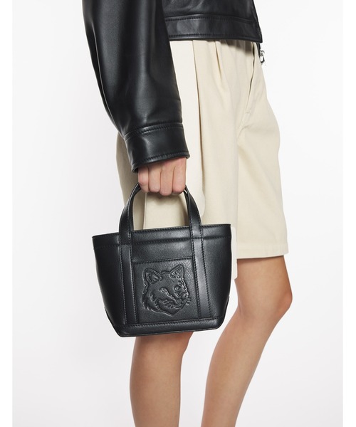 FOX HEAD LEATHER MINI TOTE（トートバッグ）｜Maison Kitsune