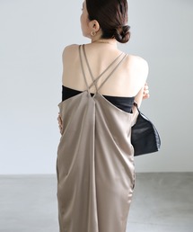 select MOCA | バッククロスサテンキャミワンピース(ワンピース)