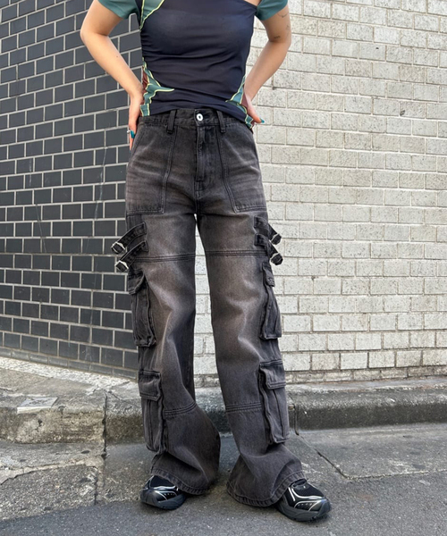 R-london デニム　カーゴパンツ R-london デニム カーゴパンツ 送料無料】◎新商品☆R-LONDON☆ NEW