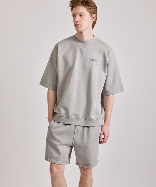 Saturdays NYC（サタデーズ ニューヨークシティ ）の「Elliott Pigment Dye SS Sweat（Tシャツ/カットソー・メンズ・ライトグレー/ブラック/ワイン・L/M/S/XL/X-SMALL）」の3枚目の写真