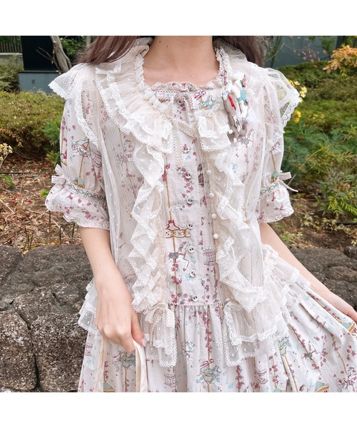 PINK HOUSE（ピンクハウス）の「メリーゴーラウンドプリントミディワンピース（ワンピース・レディース・モカ/スカイブルー/アイボリー/ブラック・フリー）」の21枚目の写真