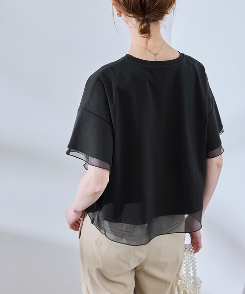 ROPE' PICNIC（ロペピクニック）の「【UVカット・接触冷感】着丈が選べる70シルケットシアードッキングトップス（Tシャツ/カットソー・レディース・ホワイト/ブラック/ピンク/ライトグリーン/ブラウン系その他・38/T38）」の19枚目の写真