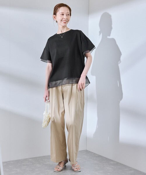 ROPE' PICNIC（ロペピクニック）の「【UVカット・接触冷感】着丈が選べる70シルケットシアードッキングトップス（Tシャツ/カットソー・レディース・ホワイト/ブラック/ピンク/ライトグリーン/ブラウン系その他・38/T38）」の20枚目の写真