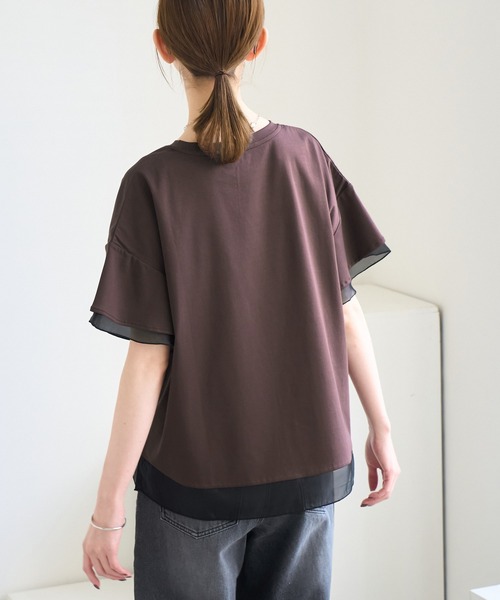 ROPE' PICNIC（ロペピクニック）の「【UVカット・接触冷感】着丈が選べる70シルケットシアードッキングトップス（Tシャツ/カットソー・レディース・ホワイト/ブラック/ピンク/ライトグリーン/ブラウン系その他・38/T38）」の15枚目の写真