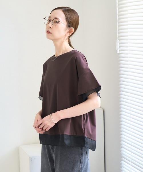 ROPE' PICNIC（ロペピクニック）の「【UVカット・接触冷感】着丈が選べる70シルケットシアードッキングトップス（Tシャツ/カットソー・レディース・ホワイト/ブラック/ピンク/ライトグリーン/ブラウン系その他・38/T38）」の14枚目の写真