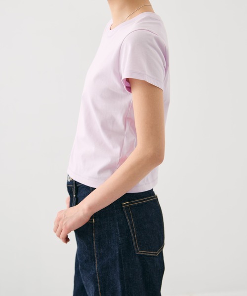 PUBLIC TOKYO（パブリックトウキョウ）の「極シリーズ｜コンパクトTEE｜洗えてよれない極 【完売間近】TEE BASIC（Tシャツ/カットソー・レディース・ピンク/ホワイト/ブラック・1/2）」の18枚目の写真
