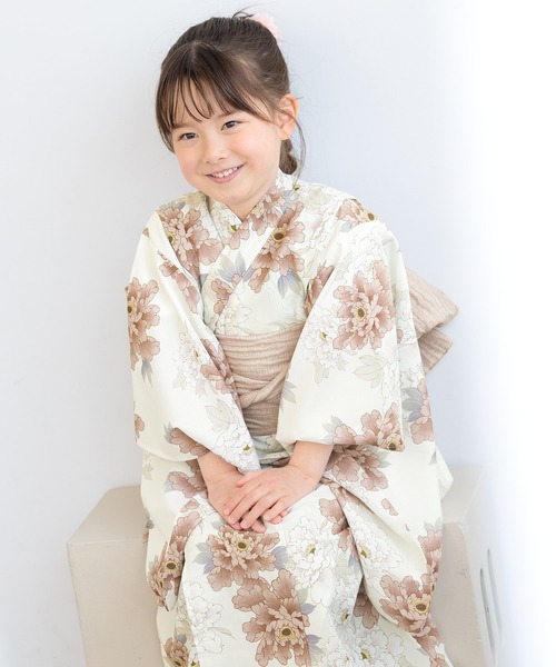 ソウビエン　SOUBIEN  浴衣 floroセパレート浴衣3点セット （上着＋巻スカート＋帯）（浴衣