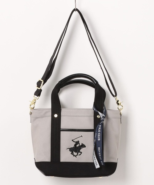BEVERLY HILLS POLO CLUB（ビバリーヒルズポロクラブ）の「【BEVERLY HILLS POLO CLUB/ビバリーヒルズポロクラブ】【型崩れしにくいタフ帆布】キャンバス ミニトートバッグ 2WAYショルダー 高耐久（トートバッグ・レディース・ブラック/グレー/オフホワイト/アイボリー・FREE）」の4枚目の写真