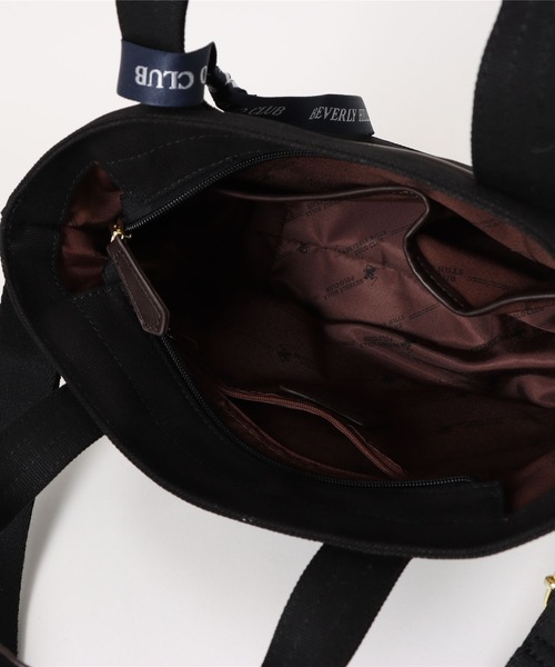 BEVERLY HILLS POLO CLUB（ビバリーヒルズポロクラブ）の「【BEVERLY HILLS POLO CLUB/ビバリーヒルズポロクラブ】【型崩れしにくいタフ帆布】キャンバス ミニトートバッグ 2WAYショルダー 高耐久（トートバッグ・レディース・ブラック/グレー/オフホワイト/アイボリー・FREE）」の7枚目の写真
