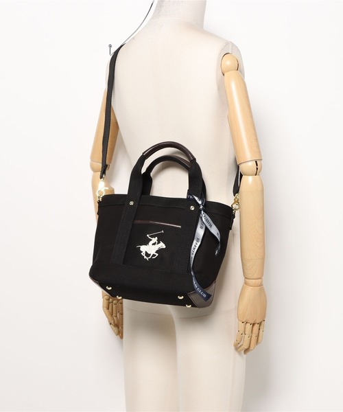 BEVERLY HILLS POLO CLUB（ビバリーヒルズポロクラブ）の「【BEVERLY HILLS POLO CLUB/ビバリーヒルズポロクラブ】【型崩れしにくいタフ帆布】キャンバス ミニトートバッグ 2WAYショルダー 高耐久（トートバッグ・レディース・ブラック/グレー/オフホワイト/アイボリー・FREE）」の8枚目の写真