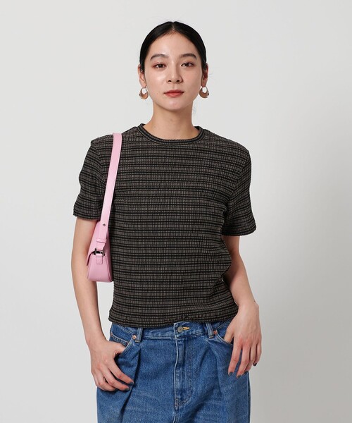 セール】シャーリング ボーダー Tシャツ（Tシャツ/カットソー