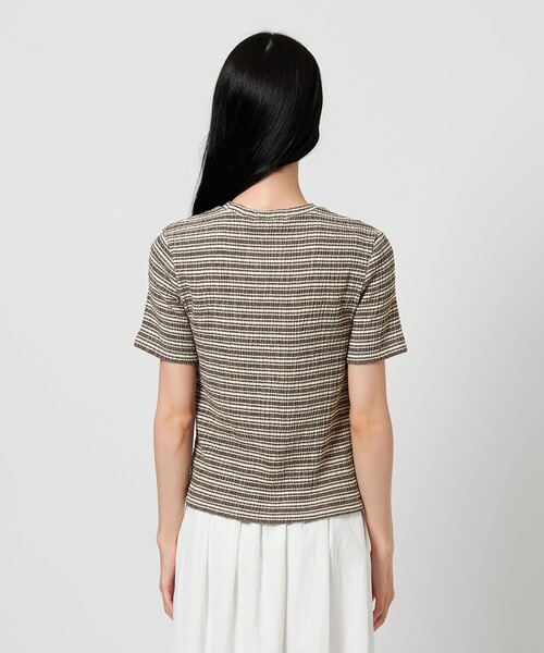 BEAUTY&YOUTH UNITED ARROWS（ビューティーアンドユースユナイテッドアローズ）の「シャーリング ボーダー Tシャツ（Tシャツ/カットソー・レディース・ブラック/オフホワイト/ダークブラウン・FREE）」の14枚目の写真