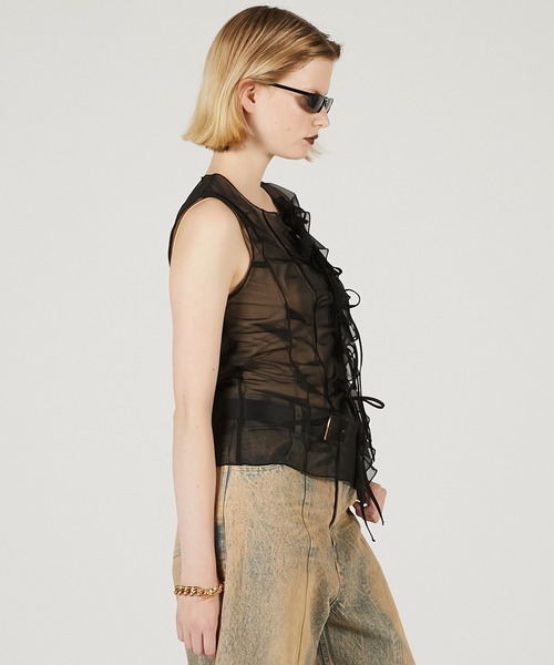 PRANK PROJECT(プランクプロジェクト)の「ランダムタックシアータンク / Random Tuck Shear Tank(タンクトップ・レディース・ブラック/ホワイト/レッド・FREE)」の20枚目の写真