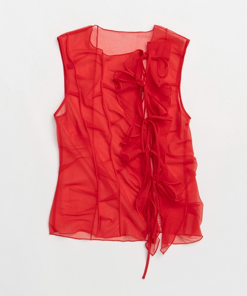 PRANK PROJECT(プランクプロジェクト)の「ランダムタックシアータンク / Random Tuck Shear Tank(タンクトップ・レディース・ブラック/ホワイト/レッド・FREE)」の22枚目の写真