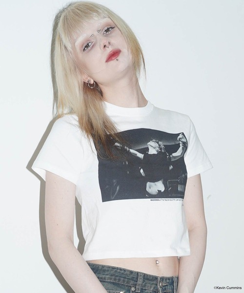 【珍物】Madonna Tシャツ コピー品 サンプル UNIQLO - マドンナ Tシャツ① コピーライトあり S ピンク V