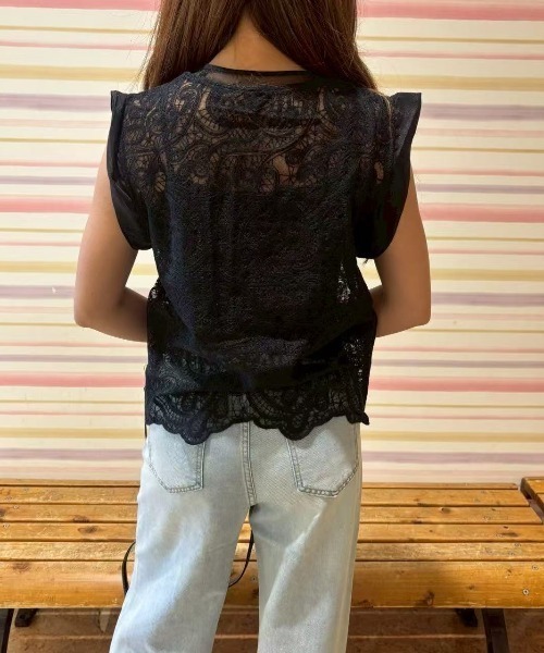 LETee（レティー）の「総レースプルオーバー　キャミソール付き（その他トップス・レディース・ホワイト/ベージュ/ブラック・FREE）」の10枚目の写真