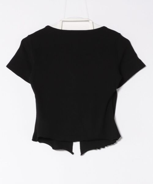 ANAP(アナップ)の「レイヤード風 レースアップ Tシャツ(Tシャツ/カットソー・レディース・ブラック/アイボリー・FREE)」の6枚目の写真