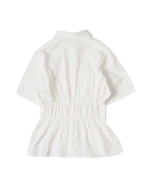 MUHET（ミュエータ）の「shirred shirt blouse / シャーリングシャツブラウス（シャツ/ブラウス・レディース・アイボリー/ブラック/ライトブルー・FREE）」の5枚目の写真