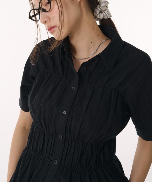 MUHET（ミュエータ）の「shirred shirt blouse / シャーリングシャツブラウス（シャツ/ブラウス・レディース・アイボリー/ブラック/ライトブルー・FREE）」の18枚目の写真