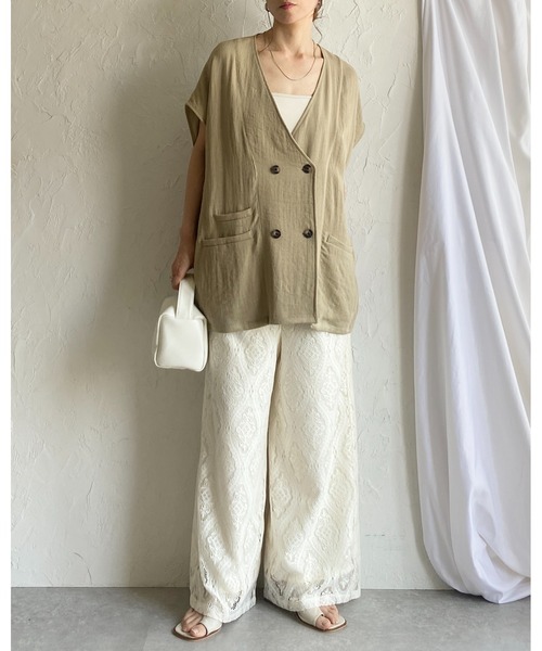 She's Closet(シーズクローゼット)の「セミワイドラッセルレースロングパンツ(その他パンツ・レディース・ブラック/アイボリー・FREE)」の13枚目の写真