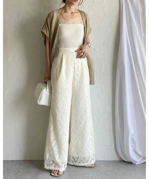 She's Closet(シーズクローゼット)の「セミワイドラッセルレースロングパンツ(その他パンツ・レディース・ブラック/アイボリー・FREE)」の14枚目の写真
