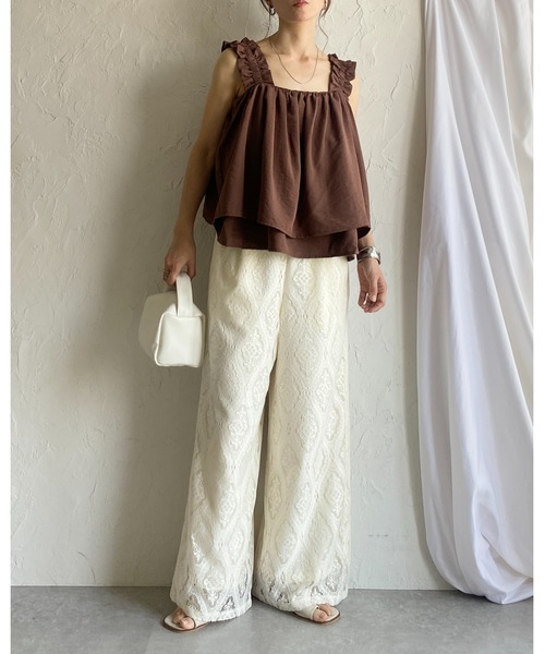 She's Closet(シーズクローゼット)の「セミワイドラッセルレースロングパンツ(その他パンツ・レディース・ブラック/アイボリー・FREE)」の16枚目の写真