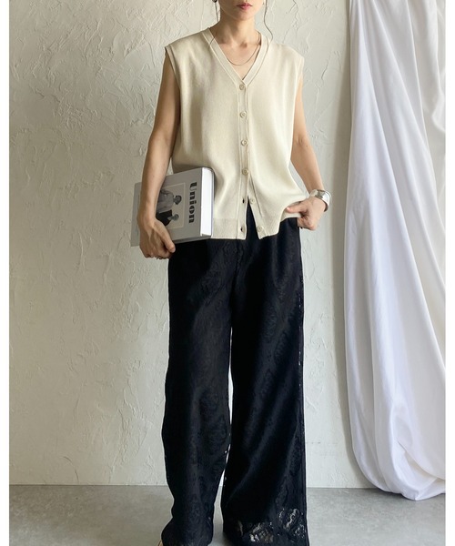 She's Closet(シーズクローゼット)の「セミワイドラッセルレースロングパンツ(その他パンツ・レディース・ブラック/アイボリー・FREE)」の19枚目の写真