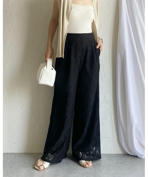 She's Closet(シーズクローゼット)の「セミワイドラッセルレースロングパンツ(その他パンツ・レディース・ブラック/アイボリー・FREE)」の21枚目の写真