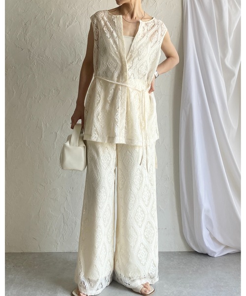 She's Closet(シーズクローゼット)の「セミワイドラッセルレースロングパンツ(その他パンツ・レディース・ブラック/アイボリー・FREE)」の22枚目の写真