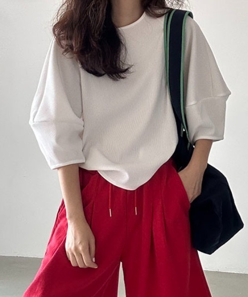 FAVORITO（ファヴォリート）の「袖ボリュームジップストップス（Tシャツ/カットソー・レディース・ホワイト・F）」の14枚目の写真