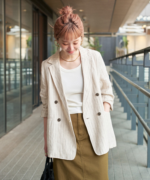 追加3》手洗い可 / フレンチリネンテーラードジャケット（テーラード