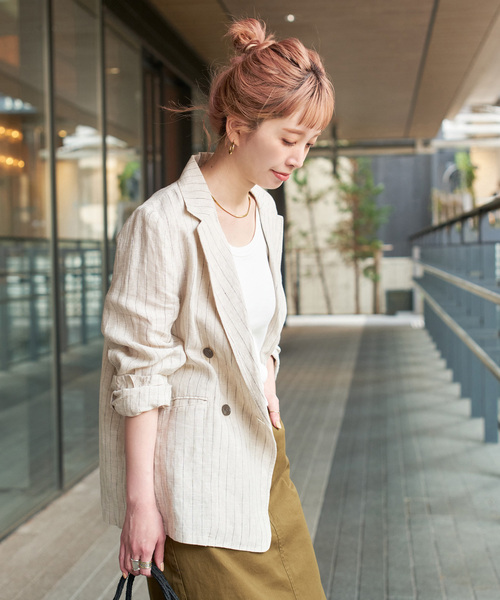 追加3》手洗い可 / フレンチリネンテーラードジャケット（テーラード