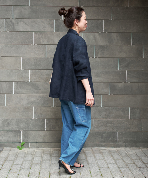 追加3》手洗い可 / フレンチリネンテーラードジャケット（テーラード