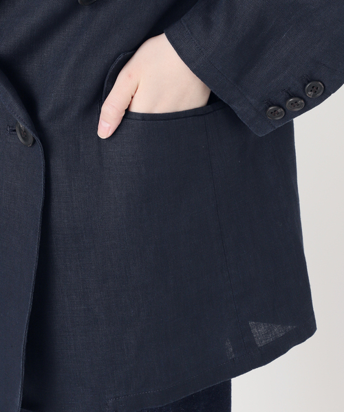 追加3》手洗い可 / フレンチリネンテーラードジャケット