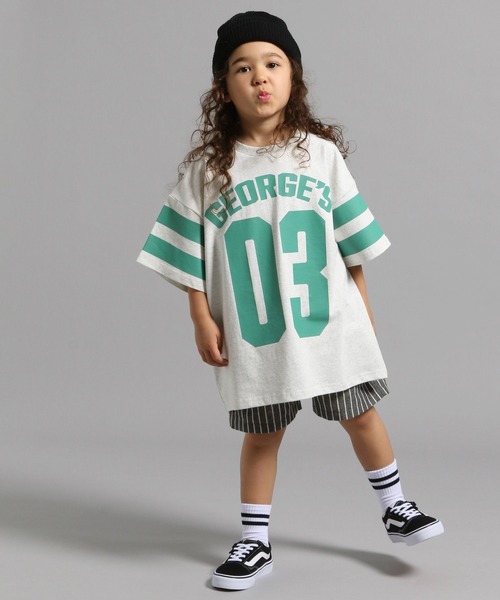 GEORGE'S（ジョージズ）の「【KIDS】ナンバーラインTシャツ（Tシャツ/カットソー・キッズ・ライトグレー/グリーン・150cm/110cm/130cm）」の11枚目の写真