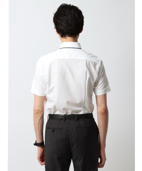 SUIT SQUARE(スーツスクエア)の「涼しい最高シャツ 半袖ワイシャツ ノンアイロンジャージー ボタンダウンカラー ドレスシャツ(ビジネスシャツ・メンズ・ブルー系2/ブルー系1/ホワイト系2/パープル系/ホワイト系1・LL/L/M/S/3L)」の8枚目の写真