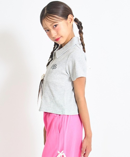 ANAP GｉRL（アナップガール）の「ダブルジップリブトップス(キッズお揃い)（Tシャツ/カットソー・キッズ・ライトグレー/ブラック/ラベンダー/ライトイエロー・M/S/XS）」の6枚目の写真