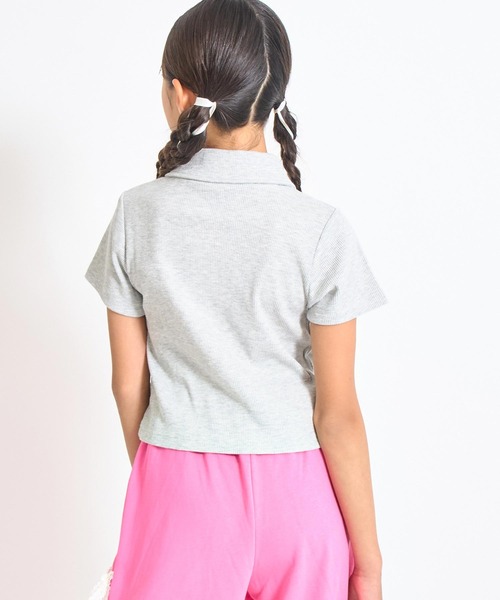 ANAP GｉRL（アナップガール）の「ダブルジップリブトップス(キッズお揃い)（Tシャツ/カットソー・キッズ・ライトグレー/ブラック/ラベンダー/ライトイエロー・M/S/XS）」の7枚目の写真