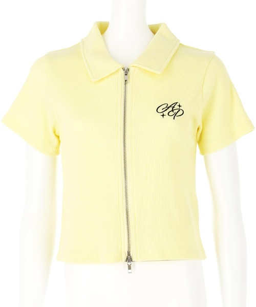 ANAP GｉRL（アナップガール）の「ダブルジップリブトップス(キッズお揃い)（Tシャツ/カットソー・キッズ・ライトグレー/ブラック/ラベンダー/ライトイエロー・M/S/XS）」の10枚目の写真