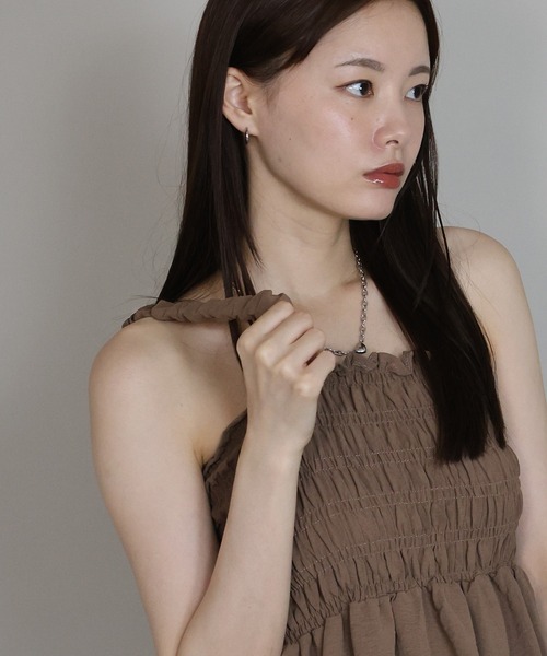 J by blue（ジェイバイブルー）の「ギャザートップス（キャミソール・レディース・ブラウン/ホワイト/ブラック・MEDIUM）」の16枚目の写真