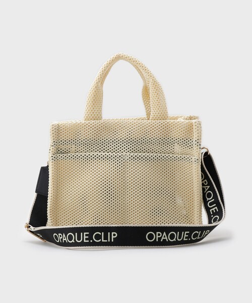 OPAQUE.CLIP(オペークドットクリップ)の「【2WAY】メッシュスクエアミドルトートバッグ(トートバッグ・レディース・ブラック/アイボリー・00)」の10枚目の写真