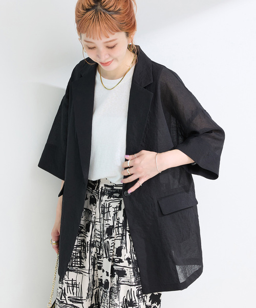 新品タグ付き　ANAYI ブッチャーハーフスリーブジャケット オケージョン 手洗い可 / ハーフスリーブジャケット（その他アウター）｜B.C STOCK