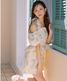 rienda リエンダ バルーンティアード ミニワンピース 花柄 M rienda リエンダ バルーンティアード ミニワンピース 花柄 M