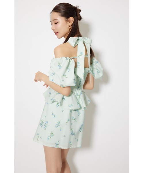 rienda(リエンダ)の「【AKB48 千葉恵里さん着用】2WAYオフショルベアワンピース 夏服(ワンピース・レディース・イエロー/ネイビー/ライトブルー・SMALL/MEDIUM)」の6枚目の写真