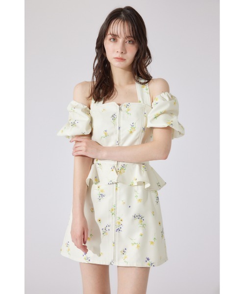 riendaリエンダ新品タグ付きパームツリーベアワンピース セール】クロップドシャツセットベアワンピース（ワンピース