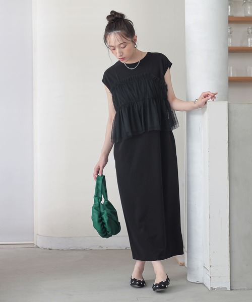 n'OrLABEL(ノアールレーベル)の「チュールキャミ&ワンピースセットアップ【セットアップ2点セット】(ワンピース・レディース・ブルー/ブラック・2/1)」の21枚目の写真